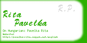 rita pavelka business card